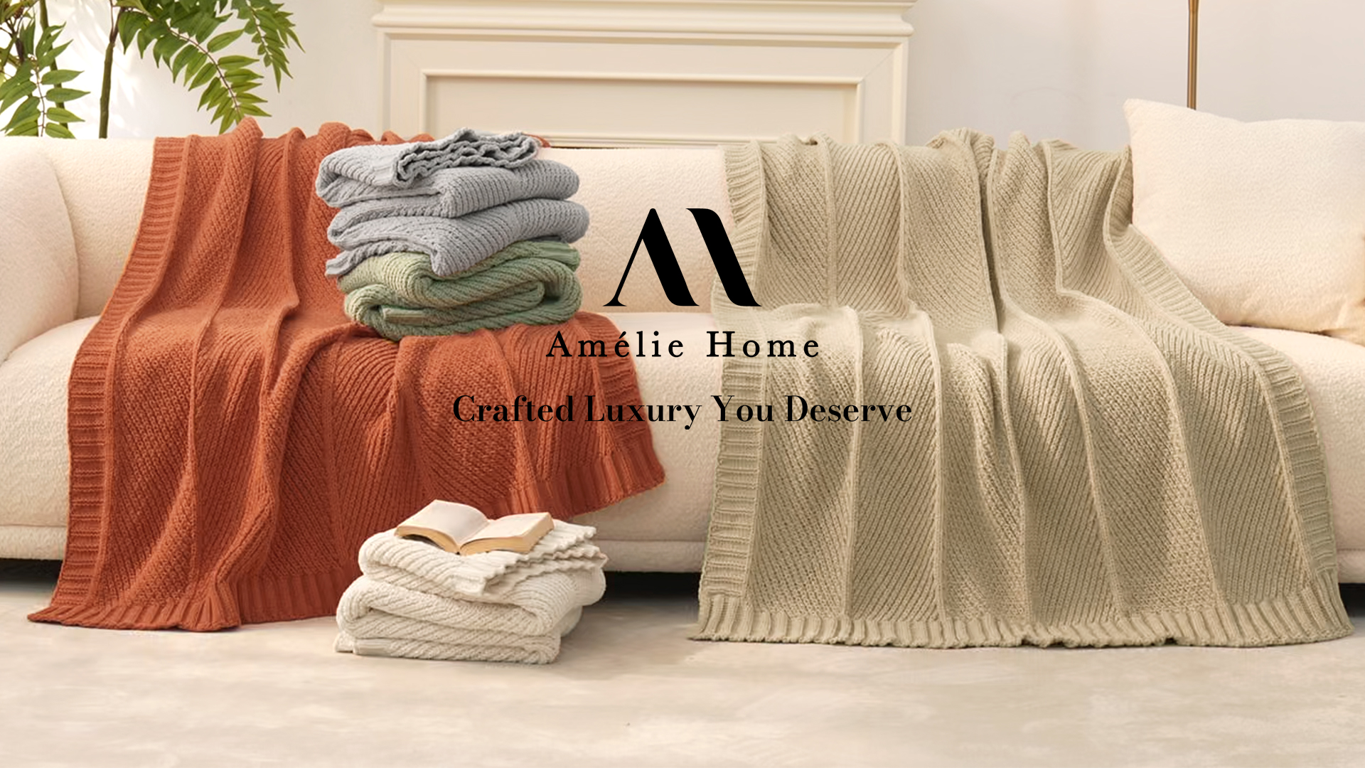 Amélie Home Zopfstrick-Überwurfdecke – Chenille, Fusselfrei, Chevron-Muster, Weich Für Couch, Bett & Sofa, Hellgrau