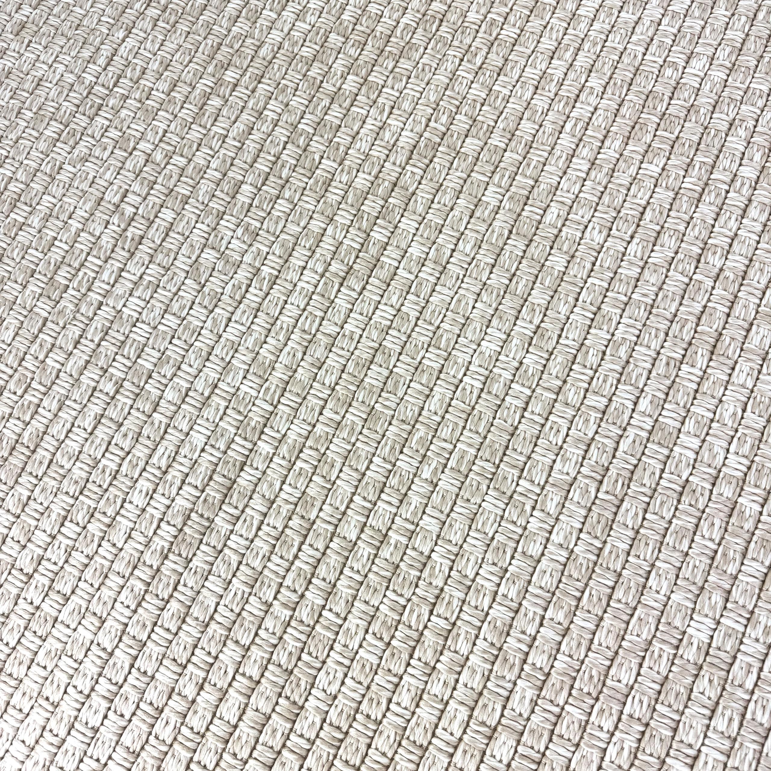 Teppich-Traum Tapis d'intérieur et d'extérieur - Tapis de terrasse - Tapis d'extérieur - Tapis de balcon - Tapis de jardin - Pour toutes saisons - Tissage plat - Durable - Facile d'entretien - Beige