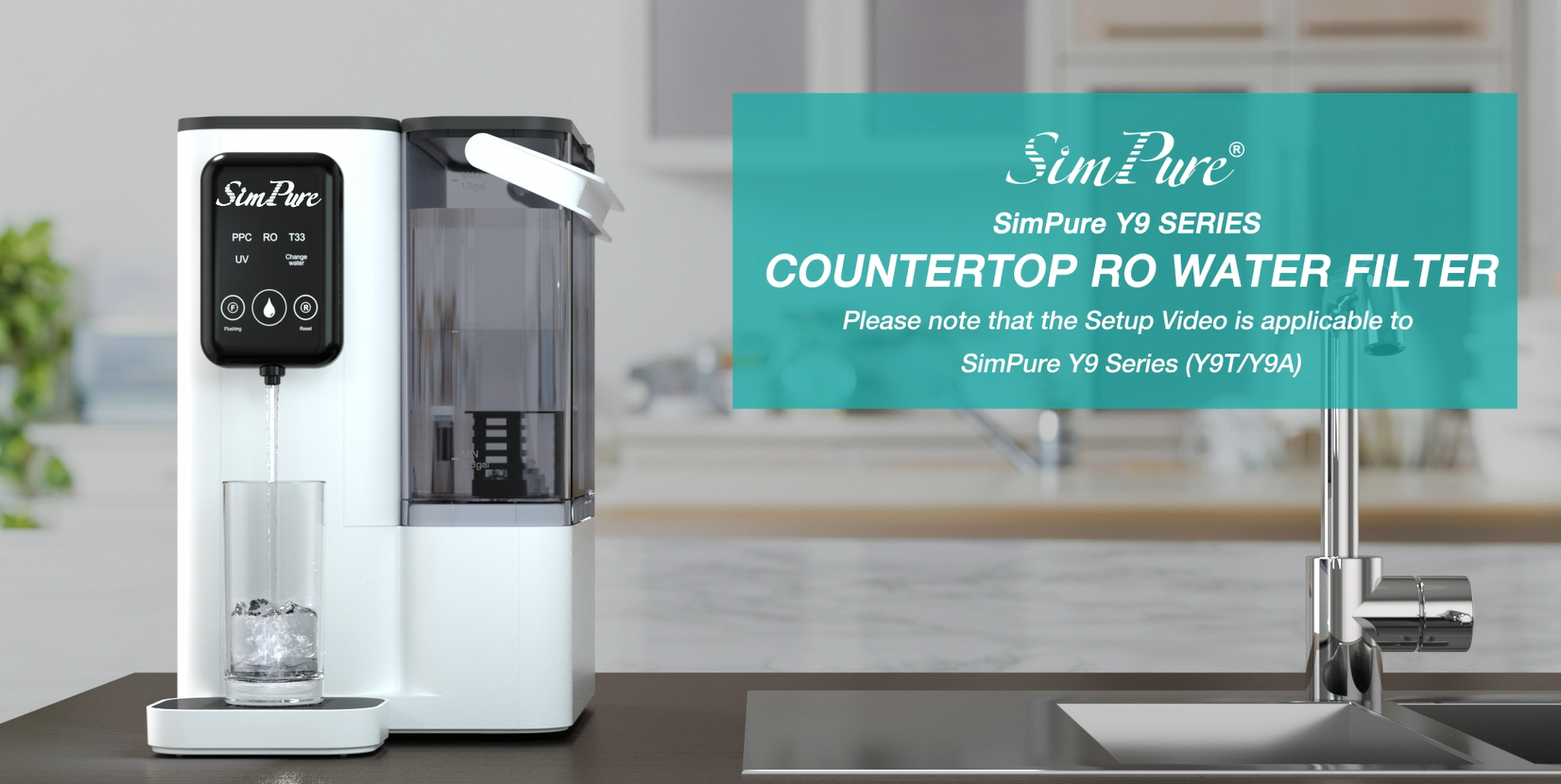 SimPure Y9A UV Countertop Reverse Osmosis Water Filter, Alkaline