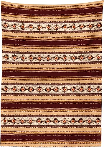 Miniatura 2 de Ambesonne Mantel nativo indígena con tema prehistórico de país prehistórico, mantel rectangular para decoración de comedor y cocina, 60 x 90