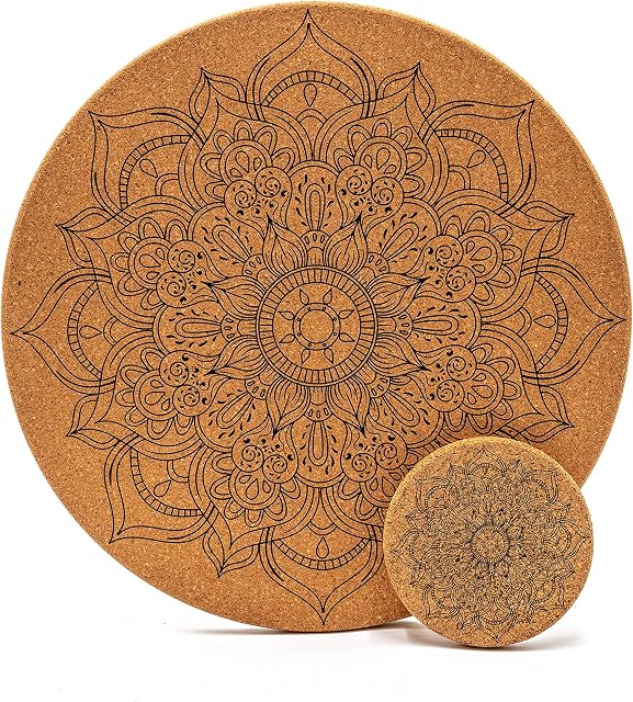 The Boho Home Co. 12 Piece Cork Placemats and Coasters Set, Table Mats Set of 6, Coasters, Placemats and Coaster Sets 6, Placemats and Coaster Sets 4, Coasters Set Of 6, Place mats Coasters Set of 4