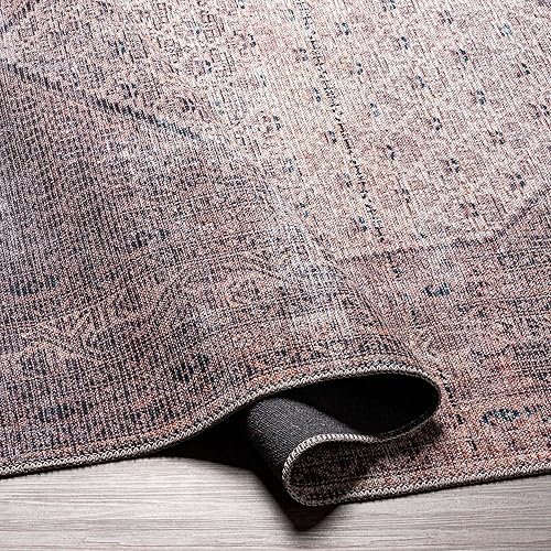 Miniatura 5 de Mark&Day - Alfombra lavable tradicional Hayri de 6 x 9 pies, color morado y beige, para sala de estar, dormitorio o cocina (6.7 x 9 pies, lavable a