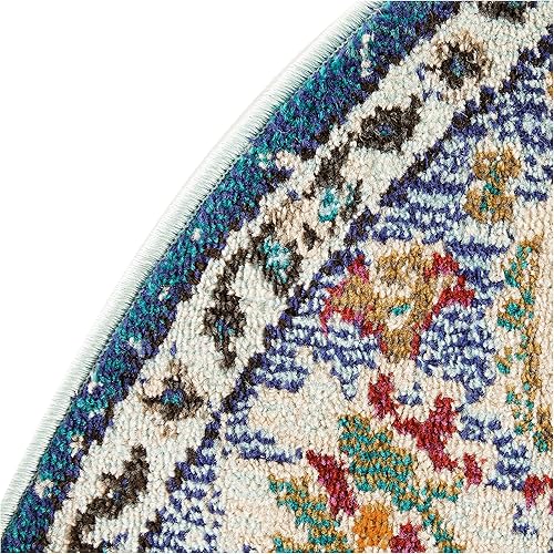 Miniatura 2 de Alfombra bohemia Safavieh estilo medallón antiguo colección Monaco MNC243N no suelta fibra resistente a las manchas ideal para comedor entrada