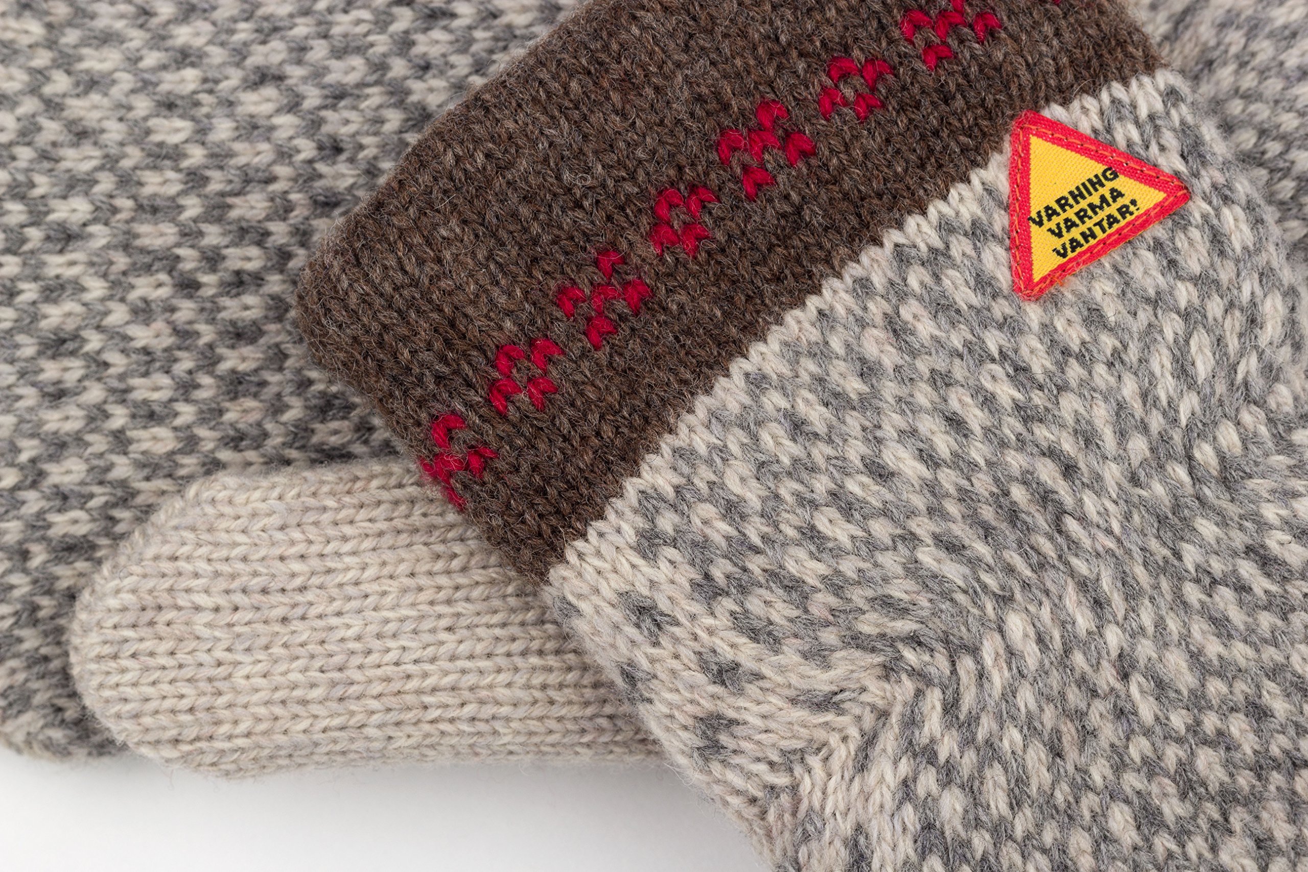ÖJBRO VANTFABRIK guanti in maglia lana merino Skaftö Snö M (7-9) grigio guanto fuderato caldi morbidi Svezia