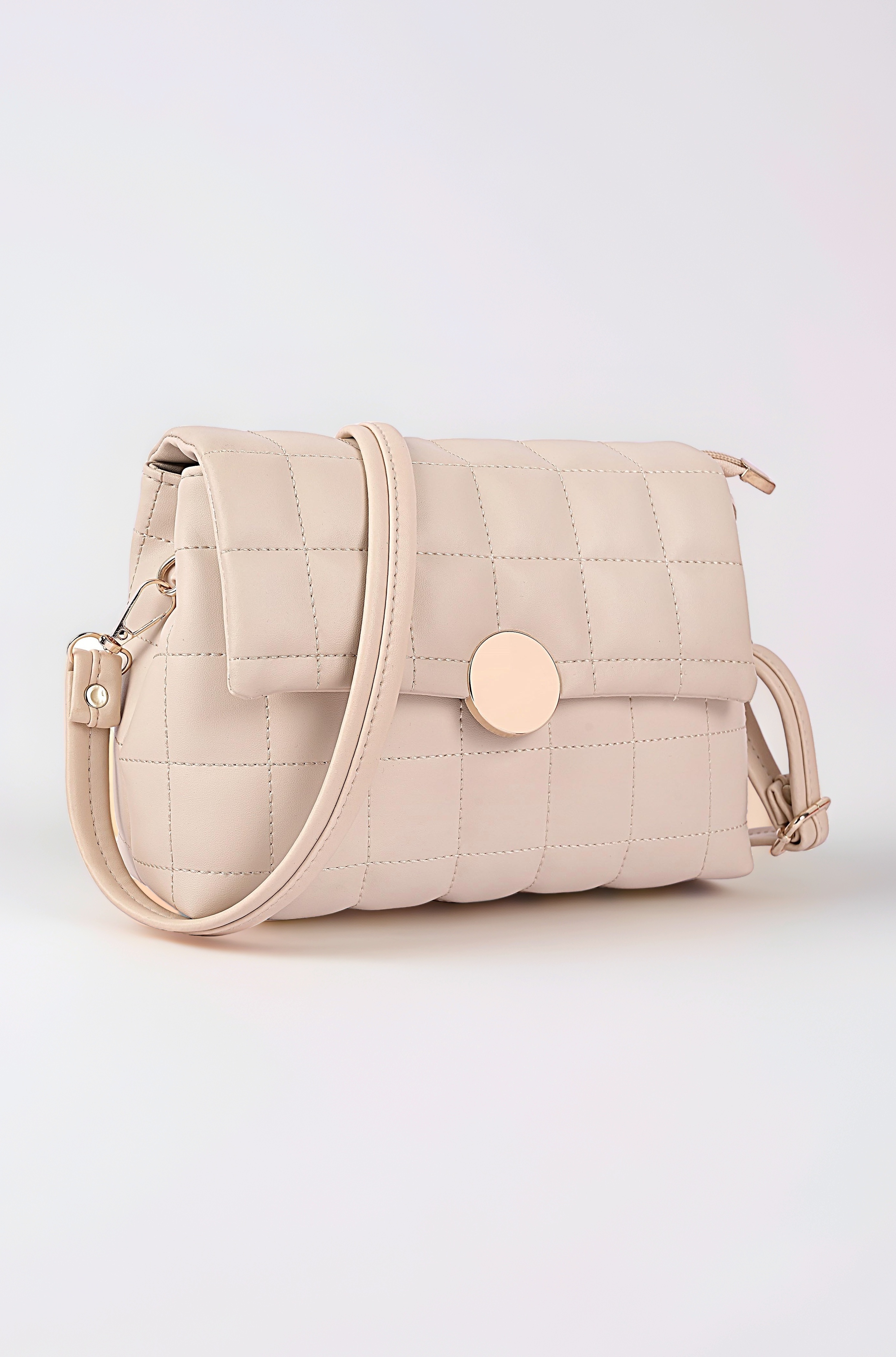 Women's Girls Quilted Cross Body Sling Bag with Height Adjustable Belt (SL5144)