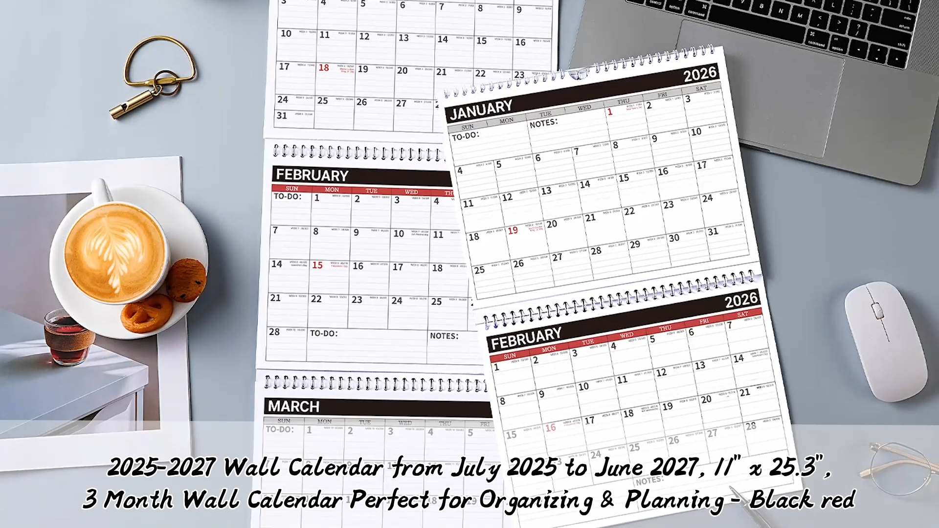 Amazon.com: Calendar 2026-2028 - 3 Month Wall Calendar Vertical