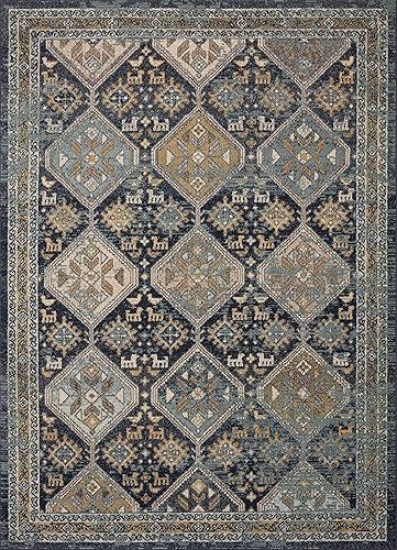 Miniatura 3 de Loloi II Jocelyn Collection JOC-02 - Alfombra de área de transición de 5 pies y 5 pulgadas x 7 pies y 6 pulgadas, azul marinoazul