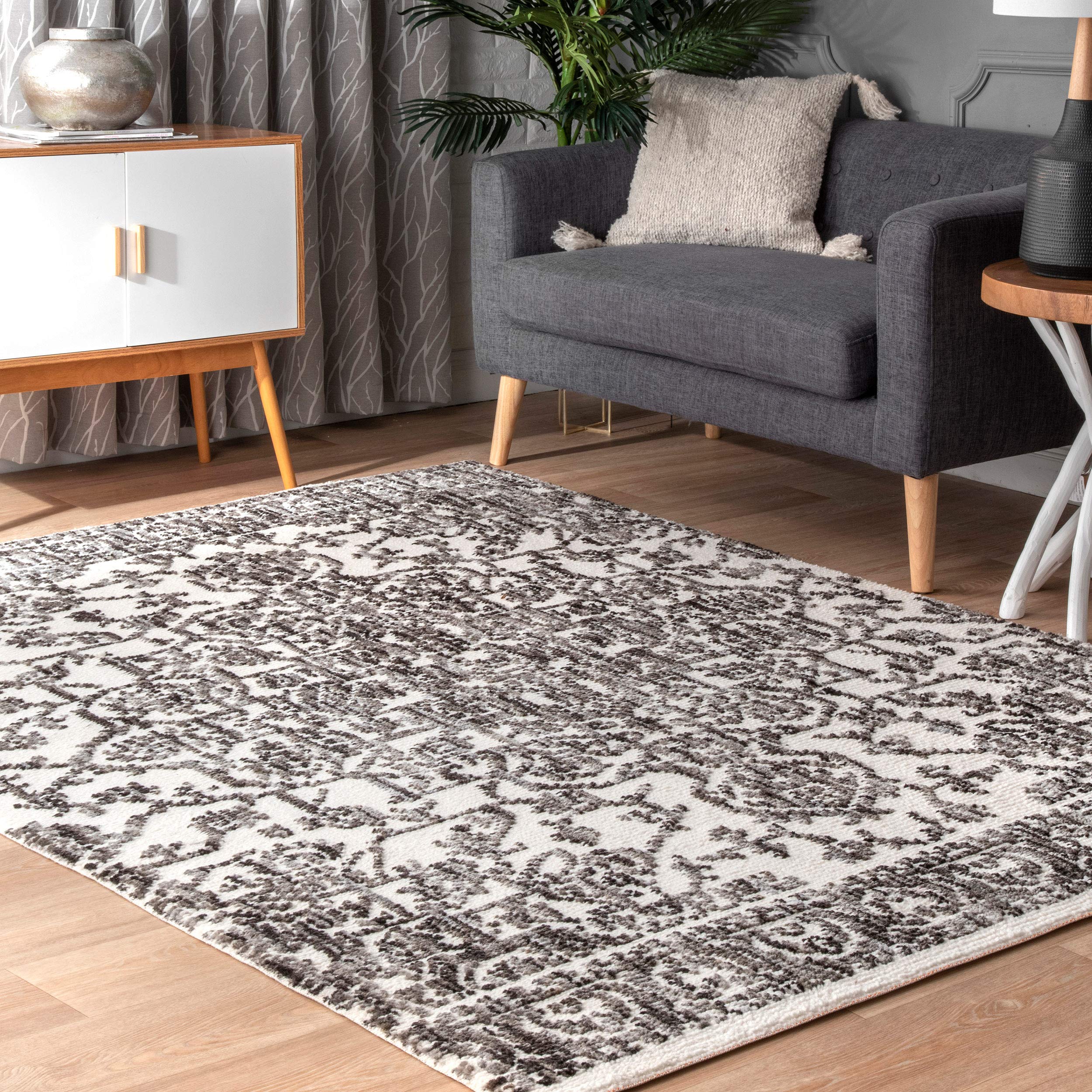 nuLOOM Elisa Medallion Area Rug, 6' 7" x 9', Grey