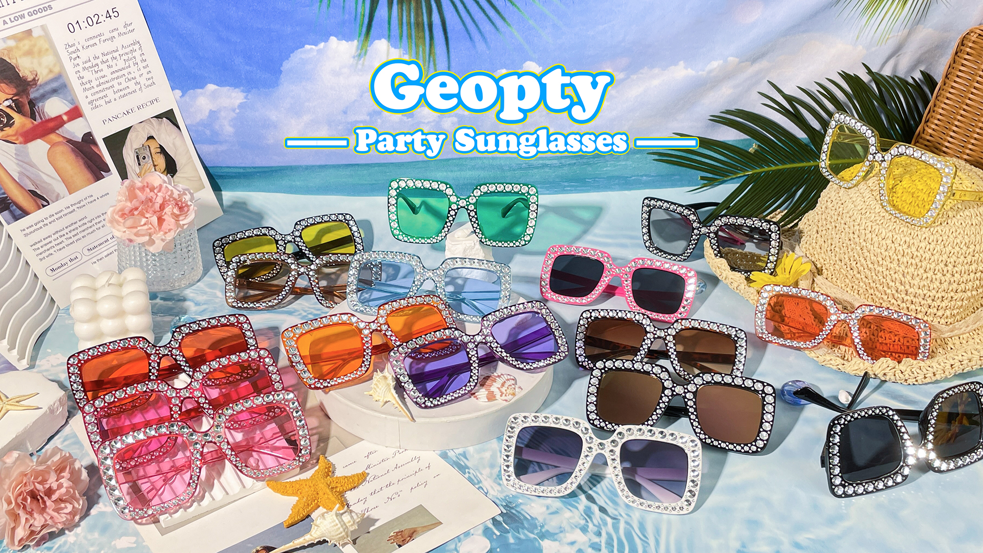 Amazon.com: Geopty 10 Pack Black Oversized Square Crystal 