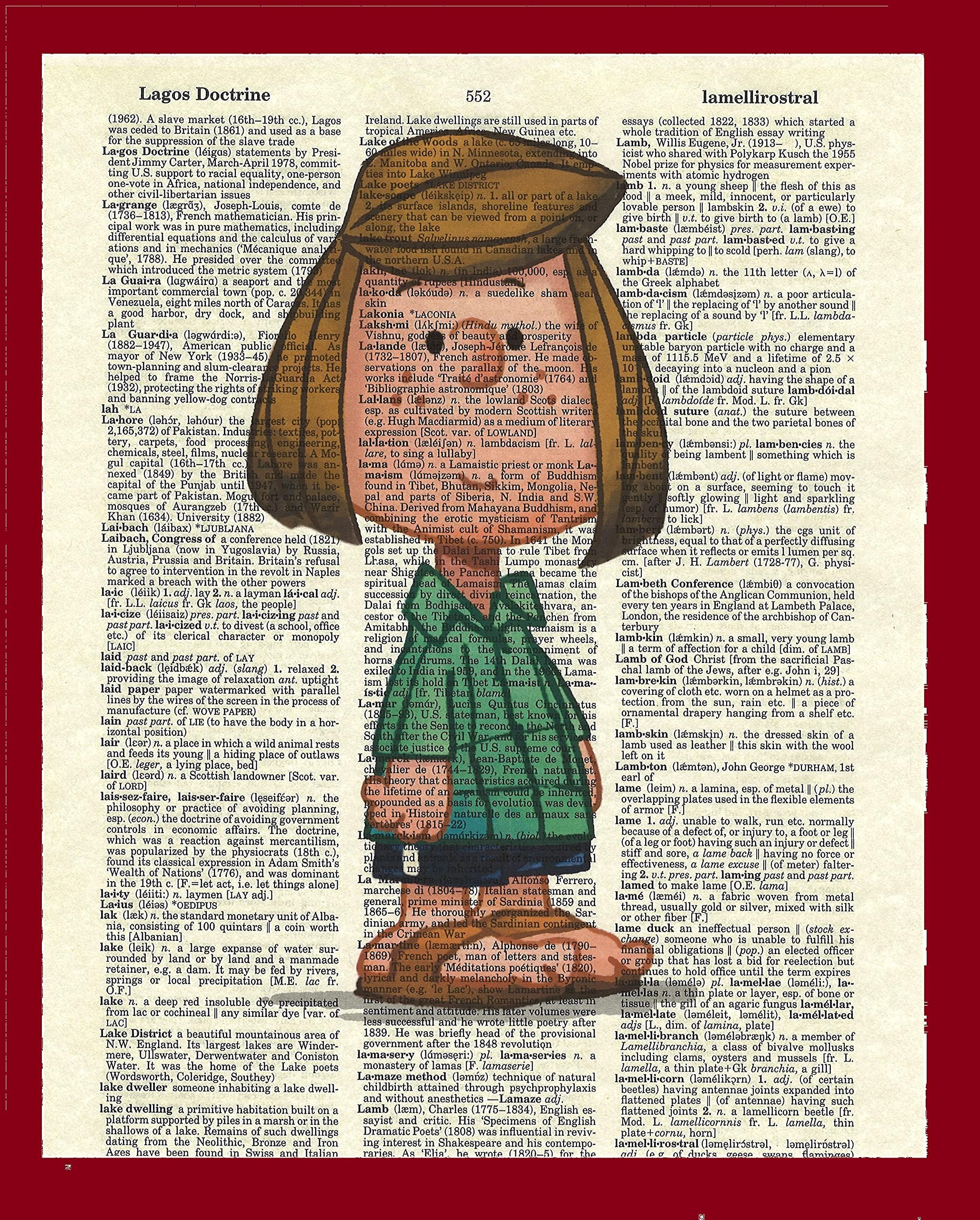 Peppermint Patty Peanut's Cartoon Children's Dictionary Book Page Artwork Print Picture Poster Home Office Bedroom Wall Decor - unframed