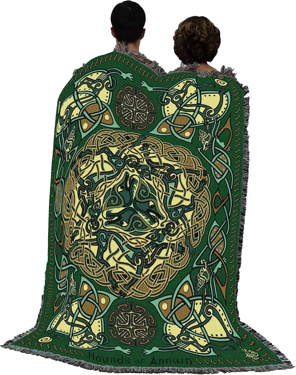 Pure Country Weavers Celtic Hounds Blanket by Jen Delyth - Gift Tapestry Throw Woven from Cotton - Made in The USA (72x54) - Image 3