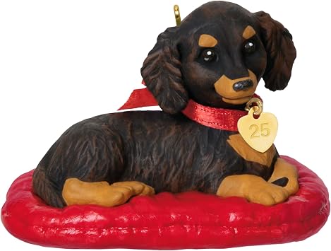Hallmark Keepsake Christmas Ornament, Puppy Love Long-Haired Dachshund, Gifts for Animal Lovers