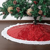 Vista 36 de Mr. Pen Christmas Tree Skirt - 48 inches, Faux Fur, White