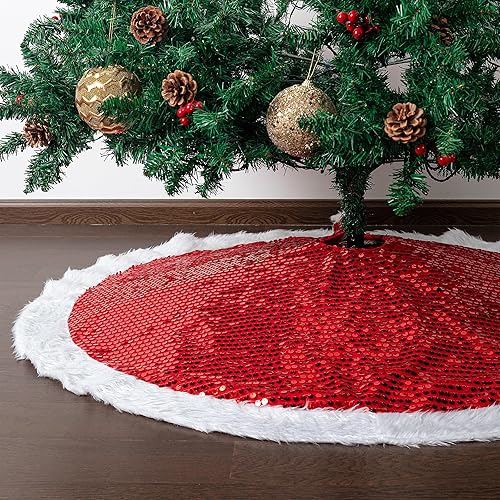 Vista 36 de Mr. Pen Christmas Tree Skirt - 48 inches, Faux Fur, White