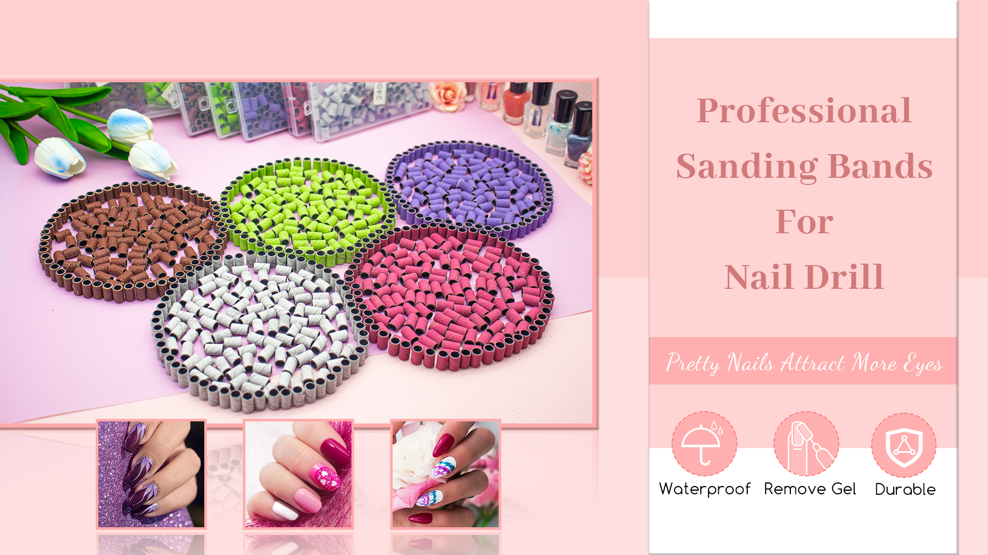 Amazon.com: 300Pcs Nail Sanding Bands, #80#120#150#180#240 Grit