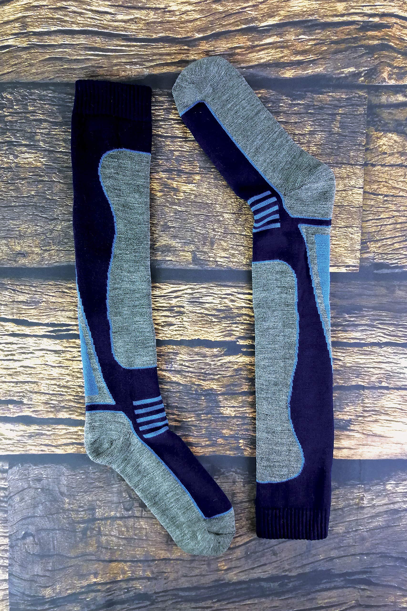 Sock Snob 4 Paires Homme Femme Enfant Hiver Hautes Laine Chaussettes Ski pour Bottes