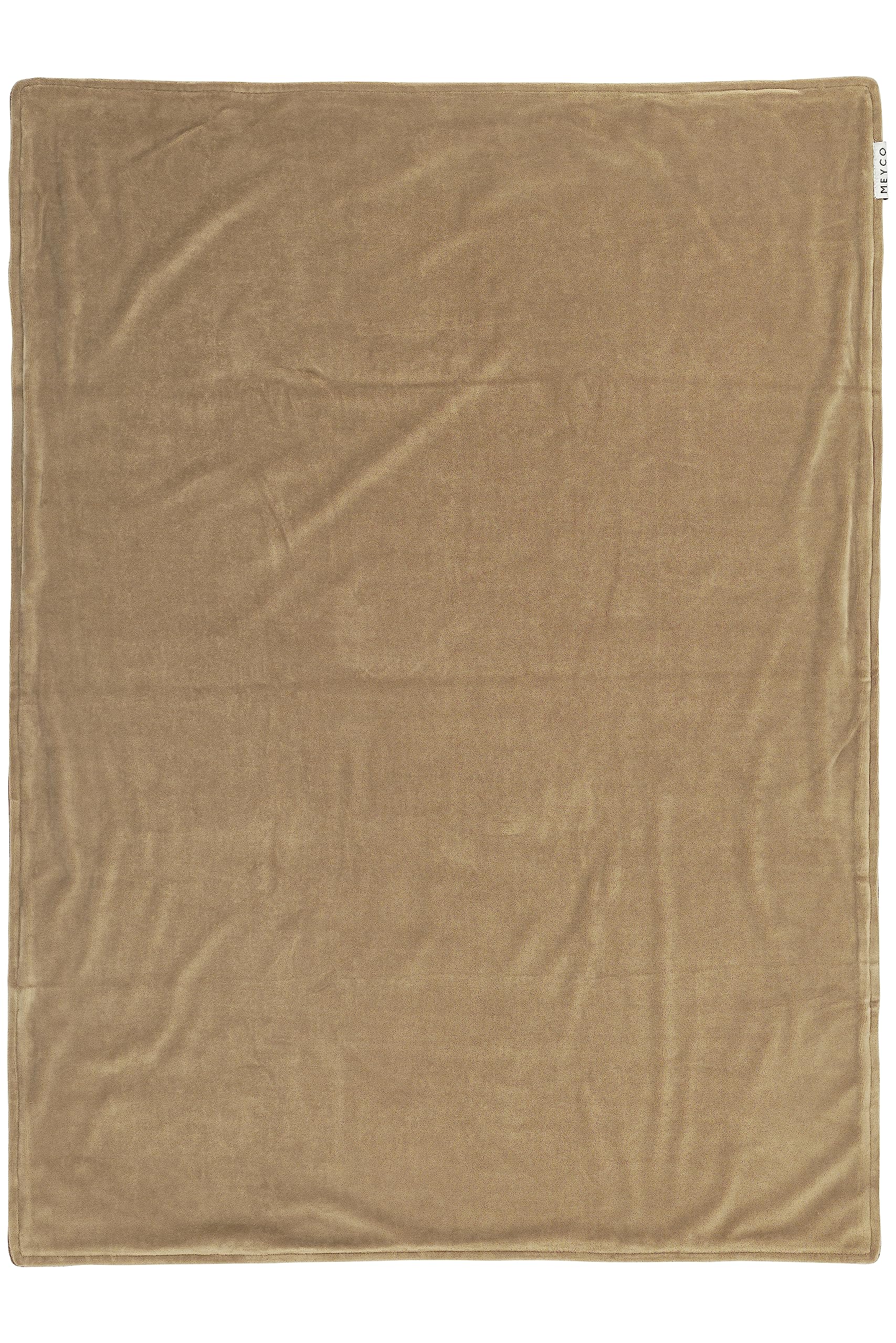 Meyco Baby Knit Basic Velvet - Manta de Punto para Cuna (80% algodón y 20% poliéster, versátil, fácil Cuidado, Transpirable, tamaño: 100 x 150 cm), Color marrón