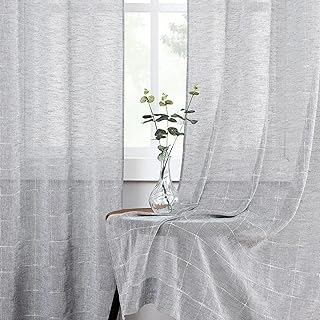 Central Park Gray Sheer Curtain White...