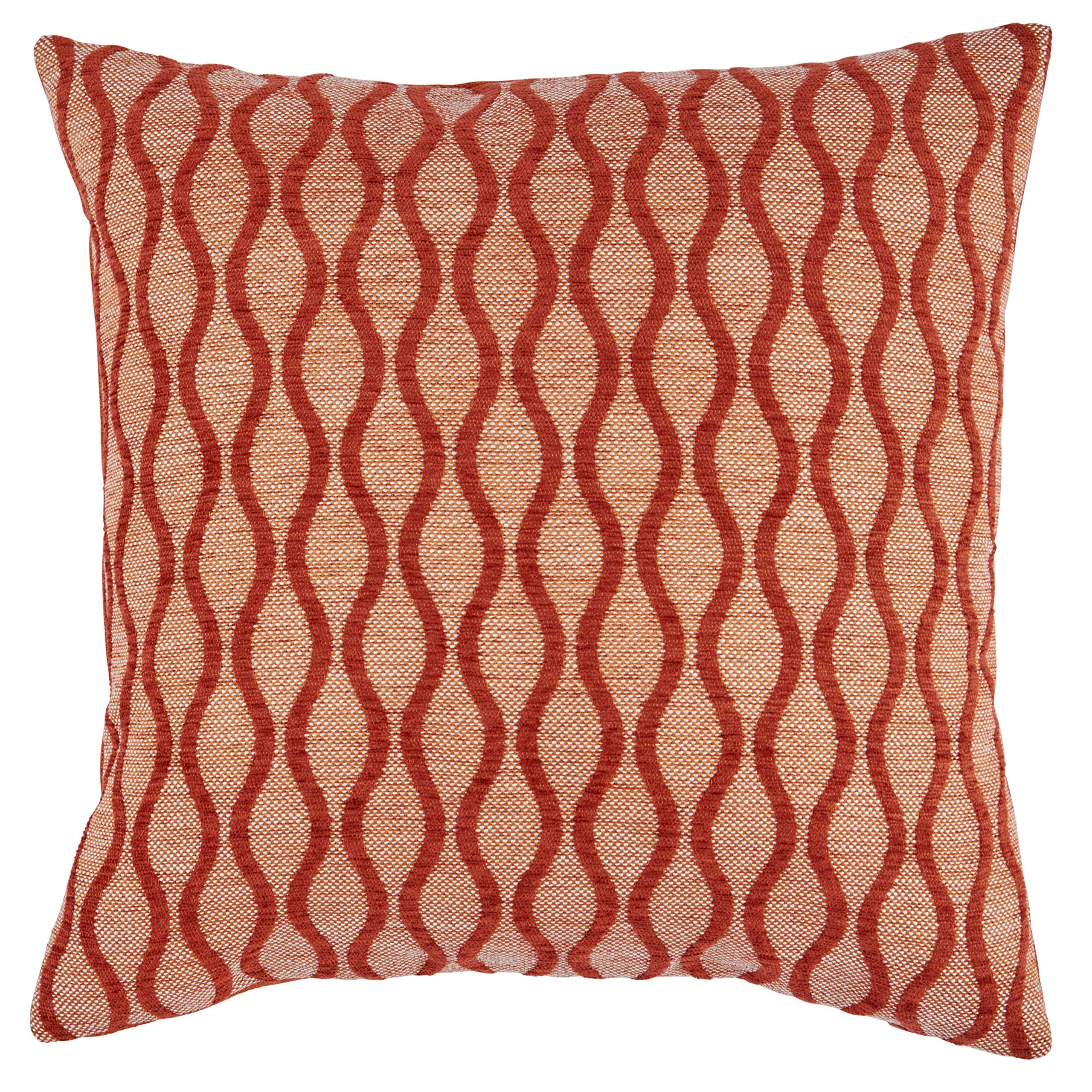 Amazon Brand – Rivet Mid-Century Wave Throw Pillow - 17 x 17 Inch, Blaze