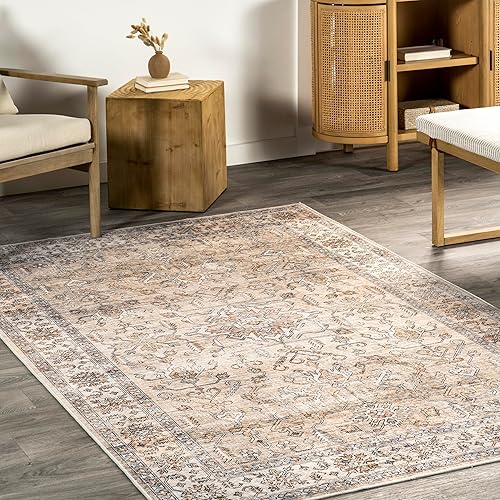 Miniatura 9 de nuLOOM Britt - Alfombra persa antimanchas lavable a máquina, 5x8, color marfil