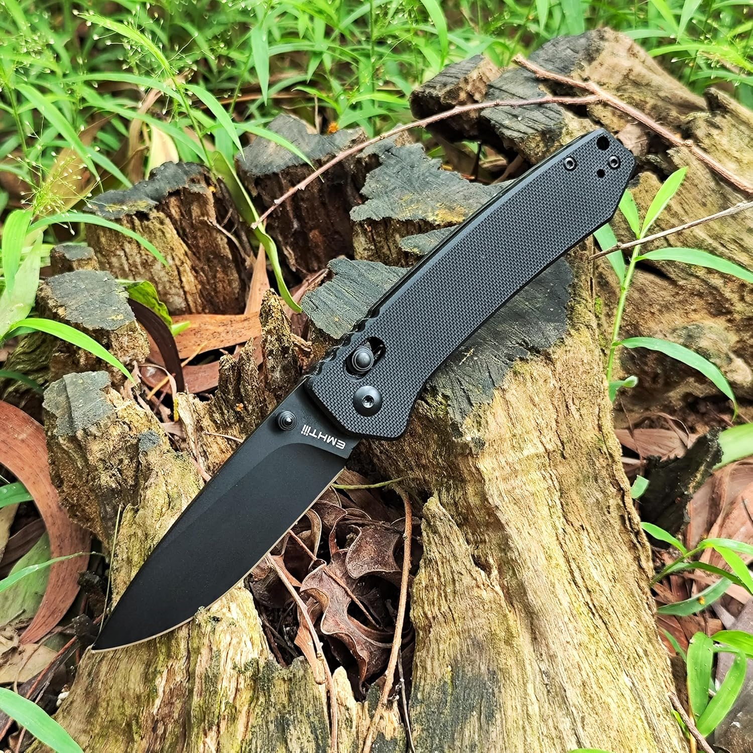 Pocket Knife Folding Knives: 3.14" Stainless Steel Black Blade