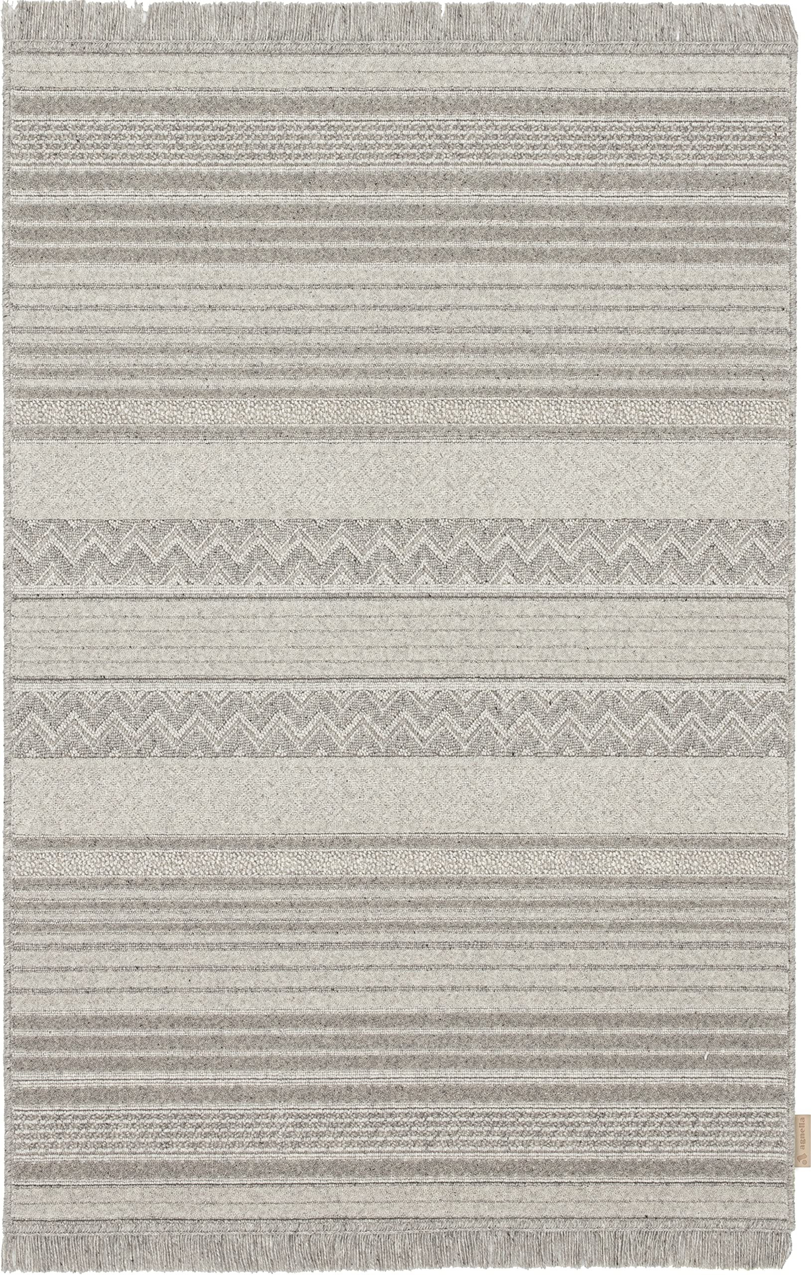Tapis salon en laine naturelle gris clair 120x180 cm pour chambre cosy