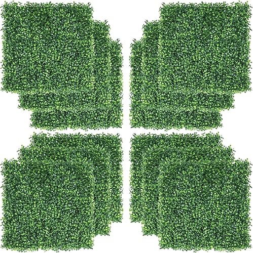 Yaheetech Paneles de pared de césped, 12 piezas de 20 x 20 pulgadas, paneles de boj artificiales, planta de seto topiario, pantalla de cobertura de