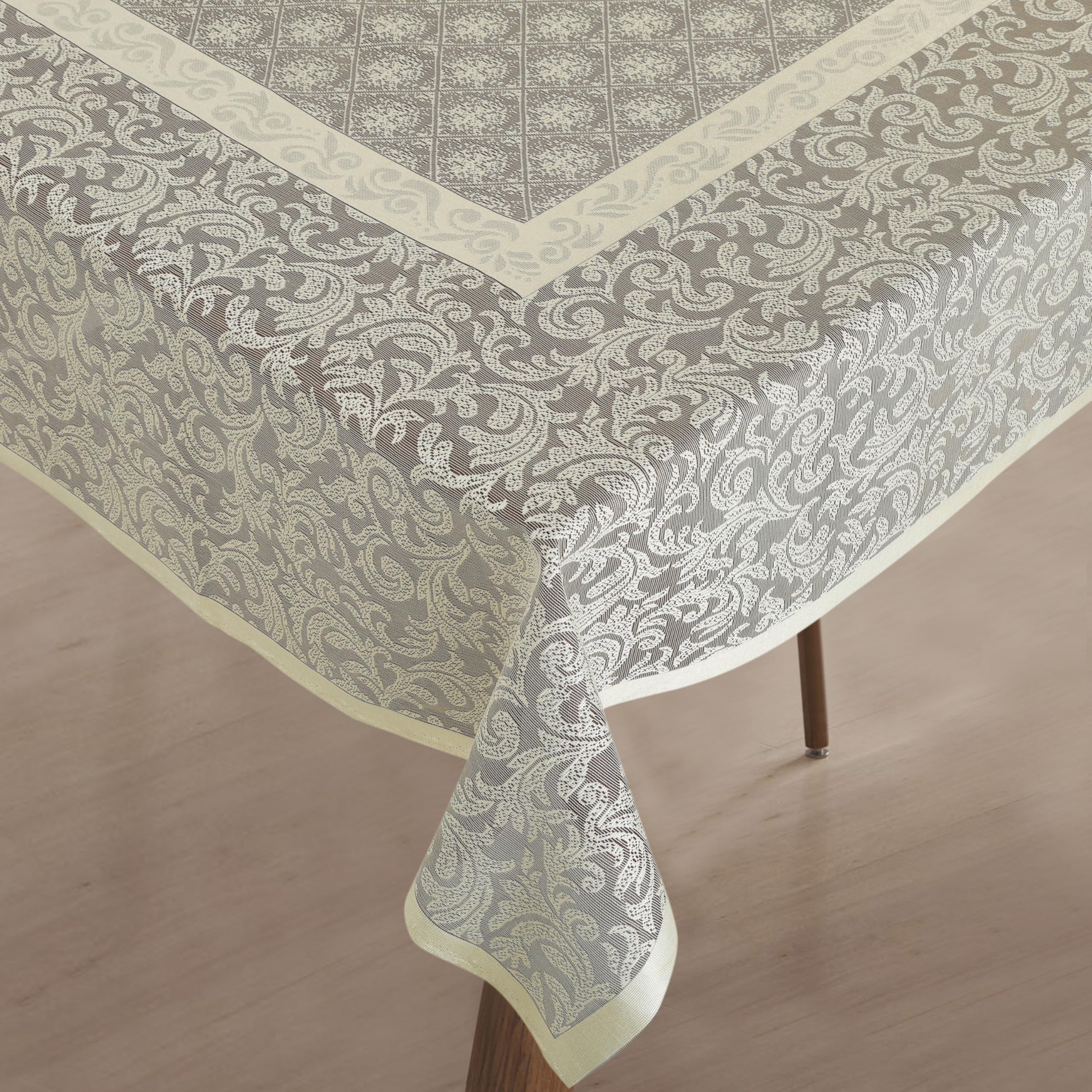 Homerz Premium Table Cloth, Cotton Table Linen, Royal and Durable Cover (BRT S6 Coffee Cream, 40x60 inch- Center Table)