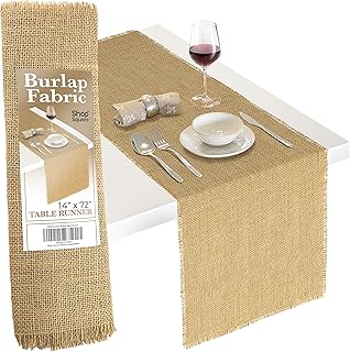 Burlap Table Runner, 14 x 72 Inch Outdoor Rustic Table Runner, Natural J...