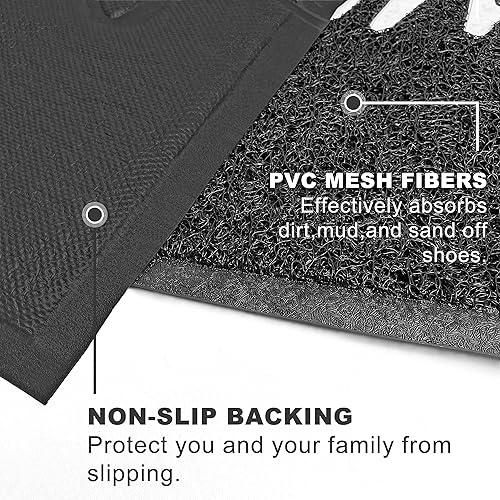 Miniatura 8 de KILOCOCO Juego de 2 tapetes a cuadros de 2.3 x 3.5 pies para exteriores y tapetes de puerta de 18 x 30 pulgadas, juego de tapetes para puerta
