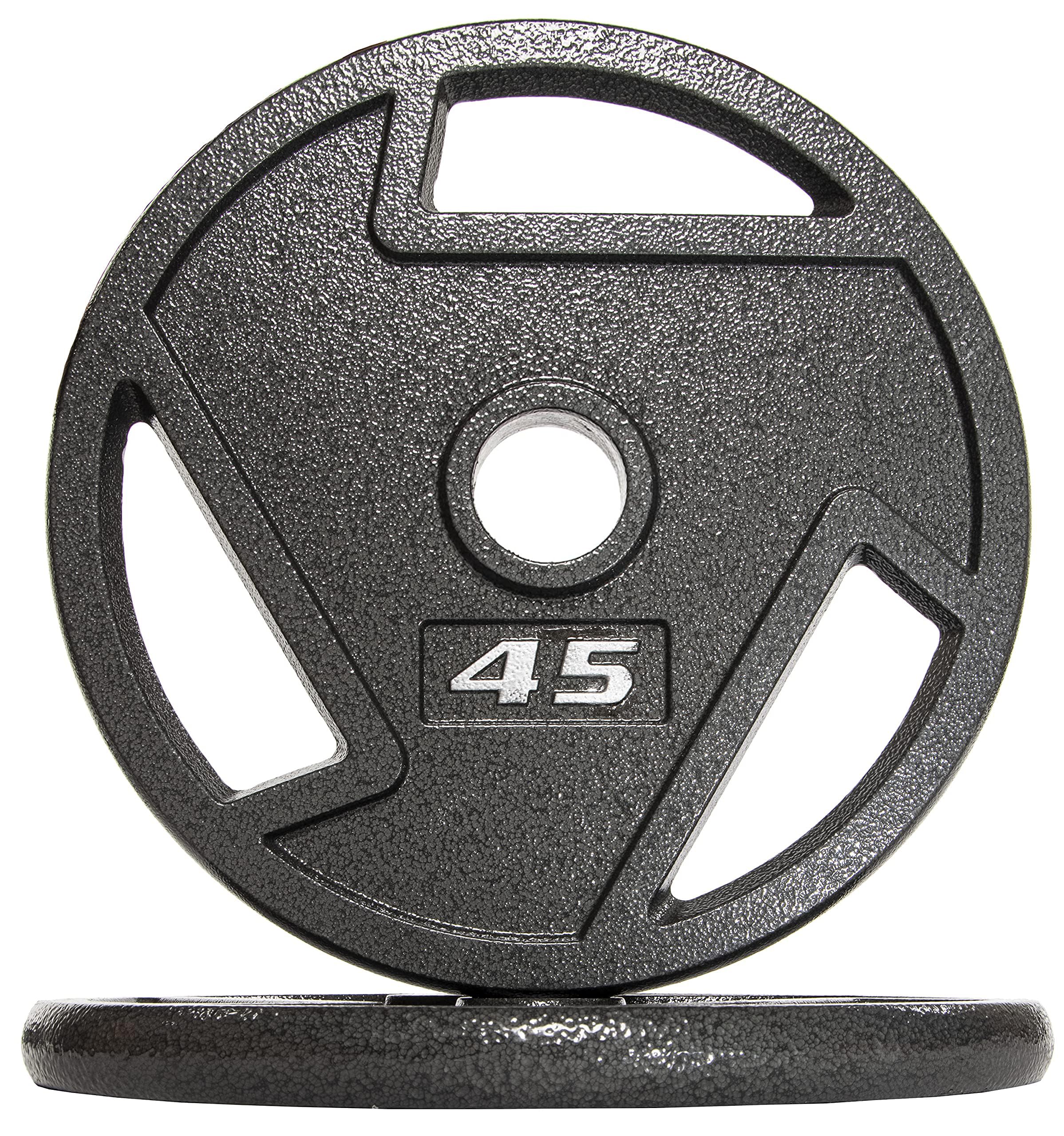 Fitvids Cast Iron 2-Inch Olympic Weight Plate for Strength Training & Weightlifting, Multiple Weights Available