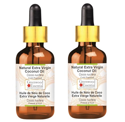 Huile de coco extra vierge Greenwood Essential pressée à froid 100ml x2