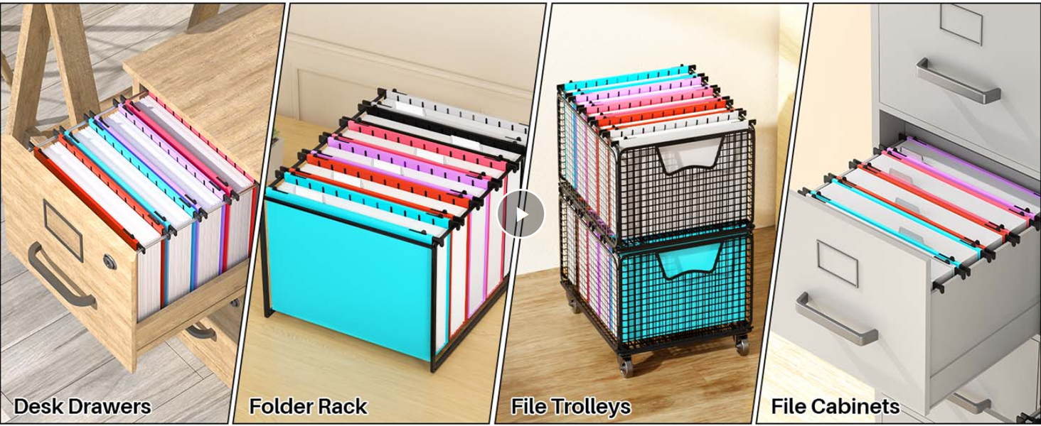 Watch Extra Capacity Plastic Hanging File Folder on Amazon Live