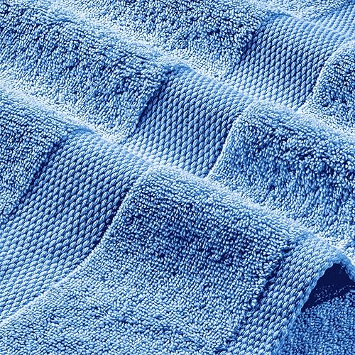 Vista 40 de Wealuxe - Juego de 6 toallas de baño blancas de 24 x 50 pulgadas, juego de toallas de algodón extra absorbentes para baño Blanco,Negro,Gris,Azul