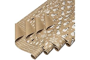 American Greetings 80 sq. ft Kraft Christmas Wrapping Paper in Snowmen