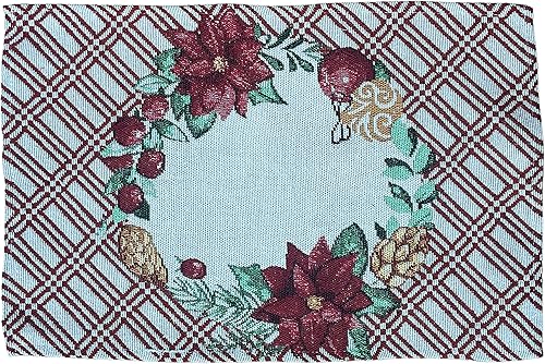 Miniatura 4 de Juego de 4 manteles individuales con diseño de árbol de Navidad, muñeco de nieve con paz, alegría, amor para temporada de vacaciones, decoración del