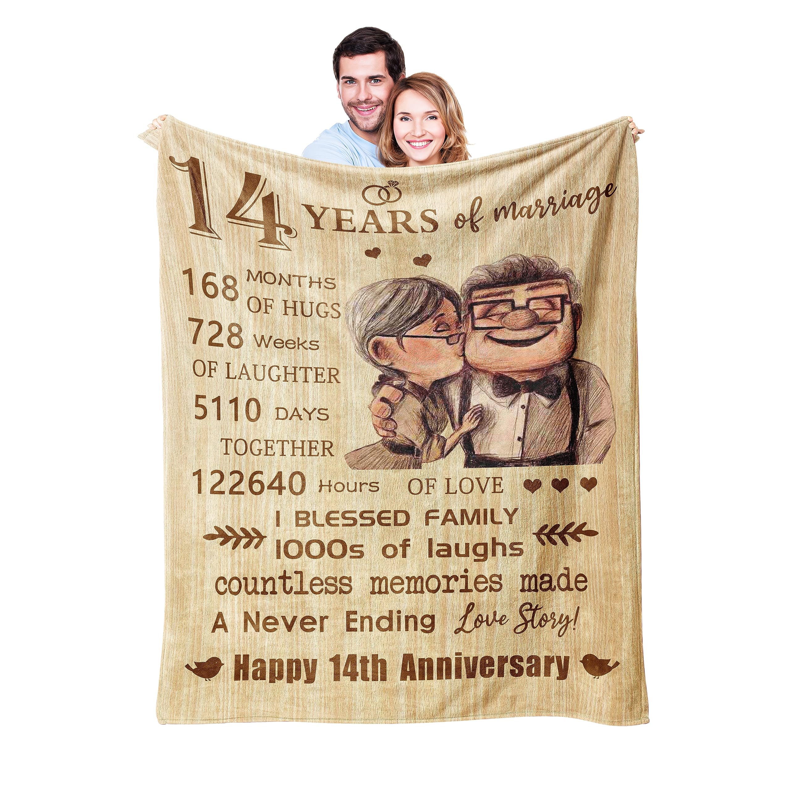 Hochzeitsjahr-Decke Zum 5. Jahrestag – Flanell-Decke Mit Romantischem Aufdruck Als Geschenk Für Paare