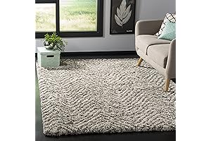 SAFAVIEH Hudson Shag Collection Accent Rug - 2' x 3', Ivory & Grey Chevron Rugs