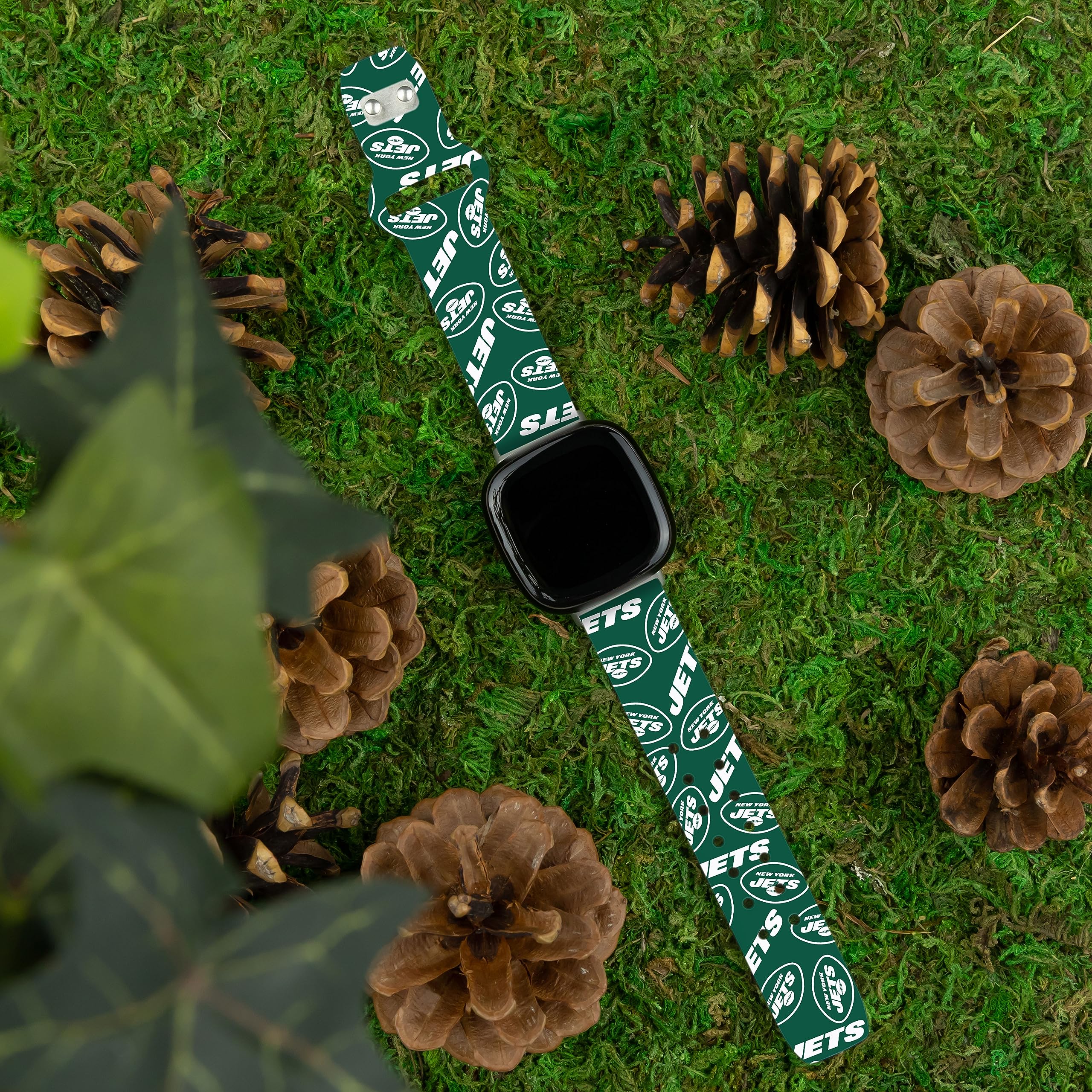 Game Time New York Jets HD Watch Band Compatible with Fitbit Versa 3 and Sense (Random Long)