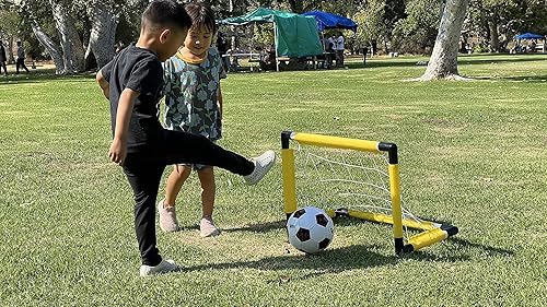 Miniatura 2 de Juegos de mini portería de fútbol para niños, patio trasero + juego de mini red y pelota para interiores con inflador, juegos de portería de fútbol