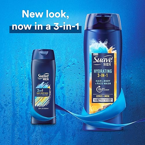 Miniatura 3 de Suave Gel de baño 3 en 1 para hombre, jabón corporal para piel y cabello hidratados, cabello, cara y cuerpo, con un aroma fresco durante todo el