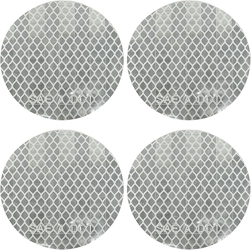 Miniatura 9 de Todas las piezas de camión de estrellas Reflector redondo de 3 pulgadas DOT-SAE ámbarrojo de alta visibilidad, reflectante, fuerte, adhesivo,