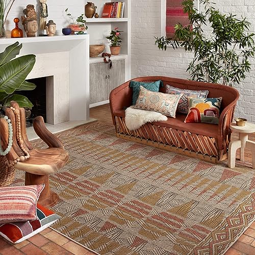 Miniatura 9 de Justina Blakeney x Loloi Chalos Collection CHA-06 Alfombra natural  puesta de sol, contemporánea, 4.9ft - 0.7in x 5.6ft - 5.6ft