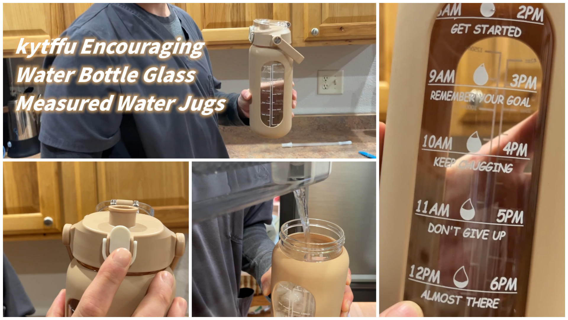 Genérico Reusable Glass Water Bottles, Drinkware with Straw