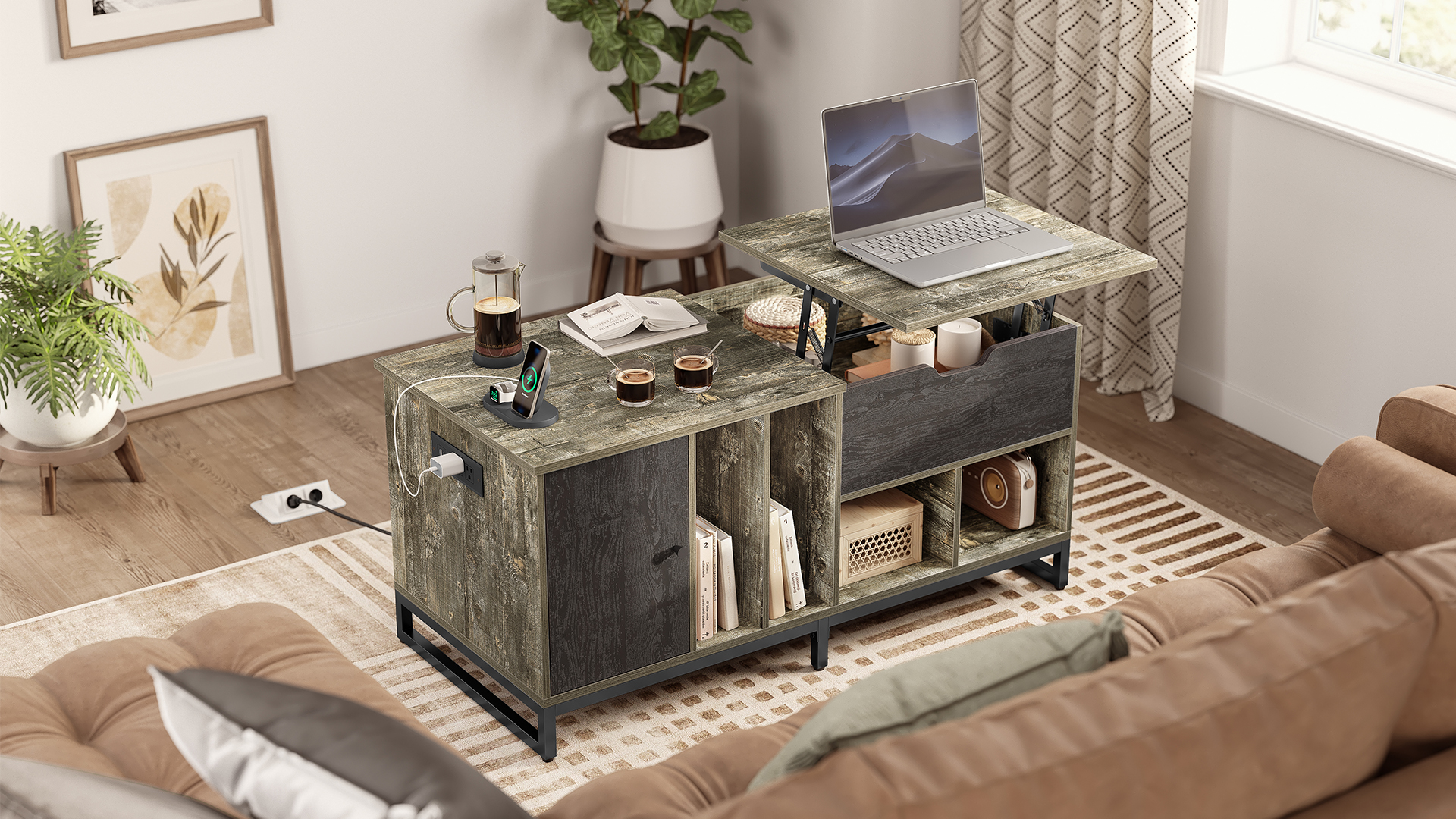 AOGLLATI Lift Top Coffee Table With Storage Installation