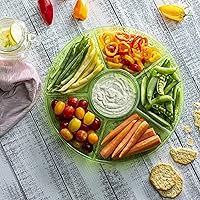 Vista 46 de Plasticpro Bandeja redonda de plástico para servir 6 seccionales (2, negro)