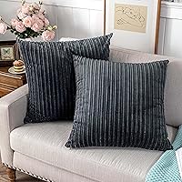 Vista 52 de UGASA - Juego de 2 fundas de almohada de terciopelo a rayas, funda decorativa para cojín con cremallera oculta para el hogar, sofá, dormitorio