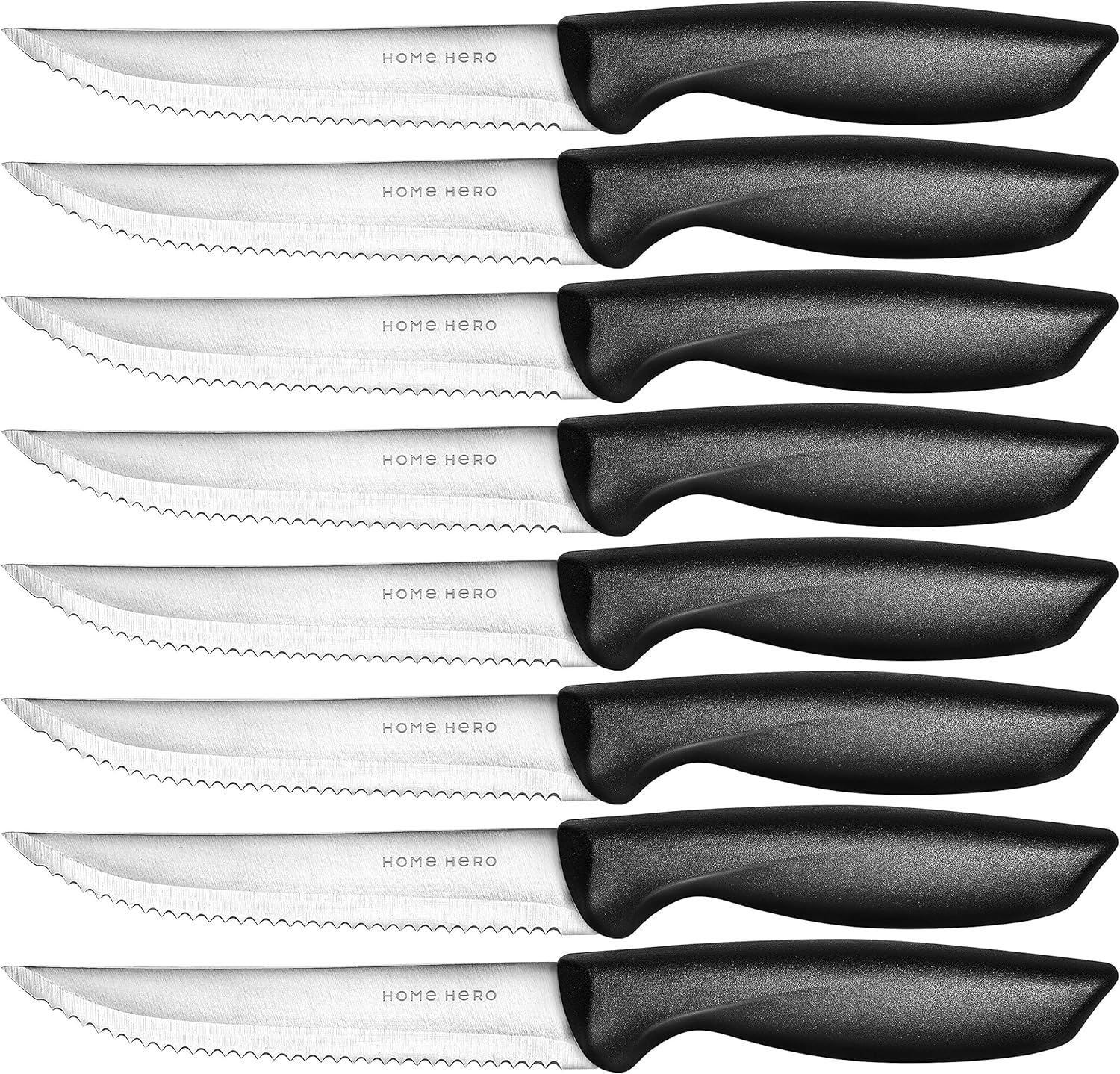 Home Hero Steak Knives Set of 8 - Steak Knife Set - Serrated Steak Knives Dishwasher Safe Steak Knives - Steak Knifes Set of 8 - Stainless Steak Knives Serrated - Dinner Knives: Kitchen & Dining