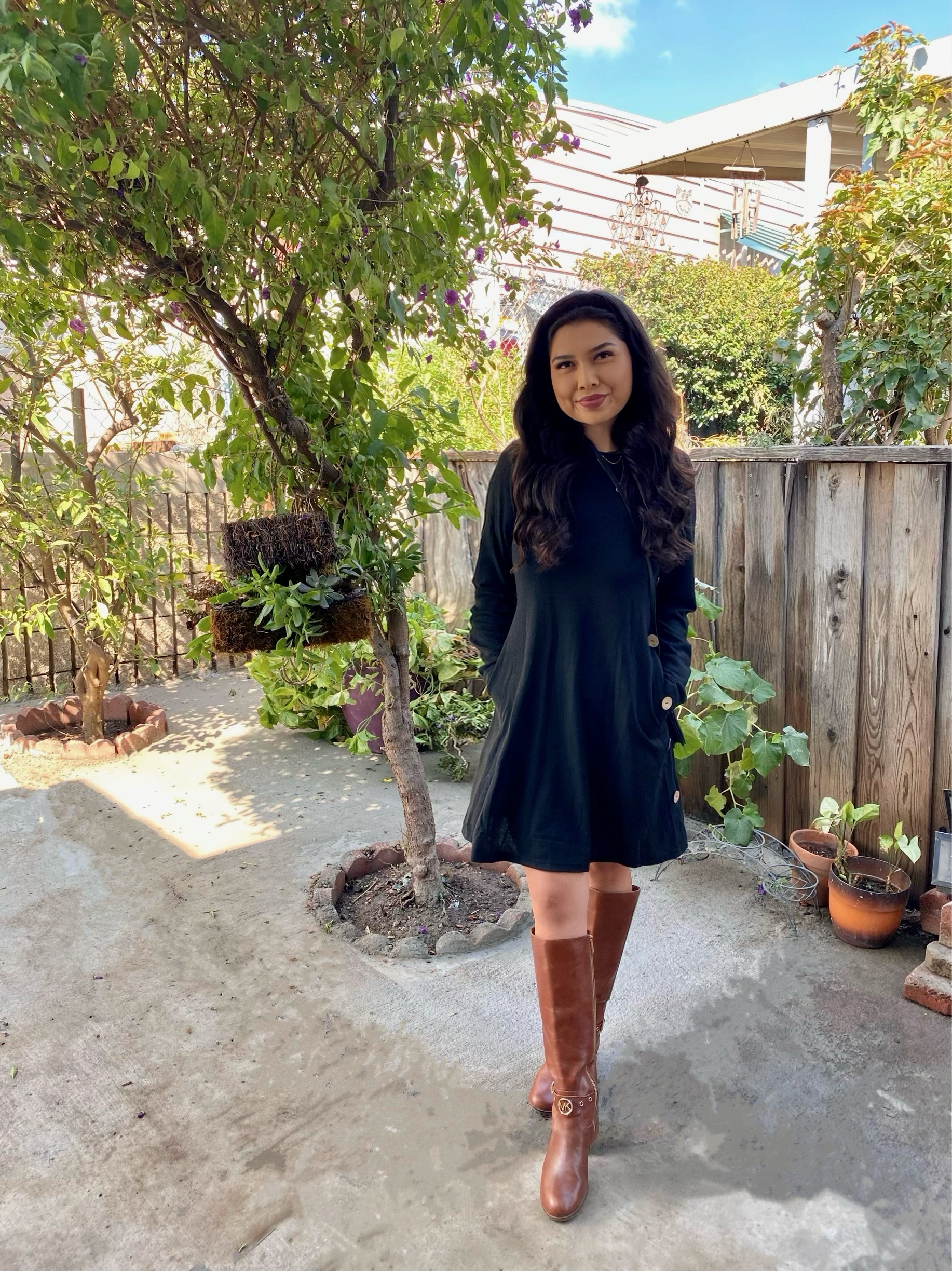 OFEEFAN Women's Cold Shoulder Tunic Top T-Shirt Swing Dress with Pockets - Image 7