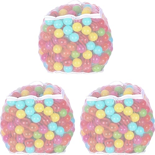 BalanceFrom 2.3-Inch Phthalate Free BPA Free Non-Toxic Crush Proof Play Balls Pit Balls- 6 Bright Colors in Reusable and Durable Storage Mesh Bag